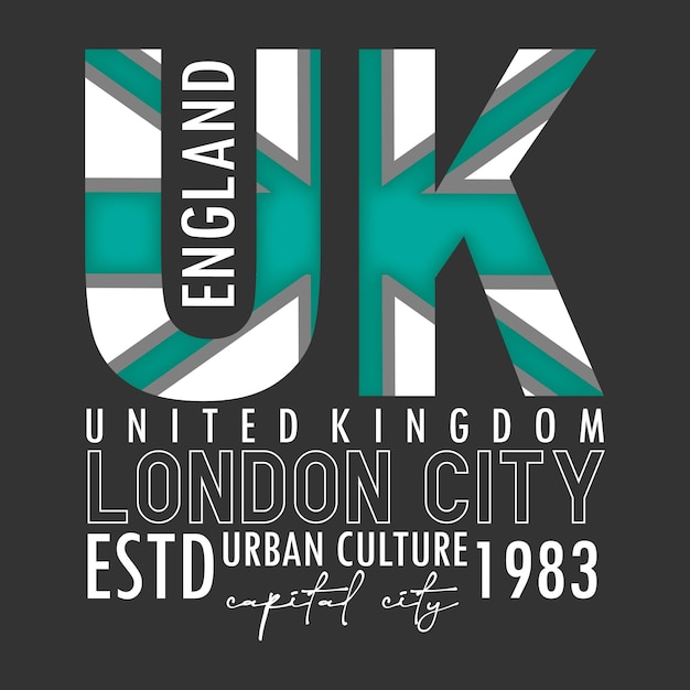 vectorillustratie uk londen stad tekstpictogram belettering afbeeldingen stijlvol typografieontwerp voor t-shirt