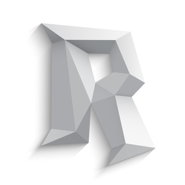 Vectorillustratie van 3d-letter r op witte achtergrond