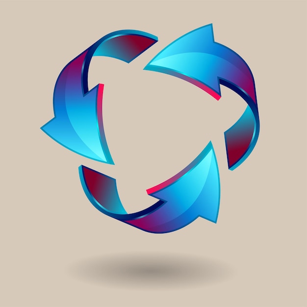 Vectorillustratie van 3D-pijl logo ontwerp