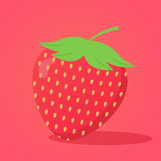 vectorillustratie van aardbeifruit met cartoonstijl