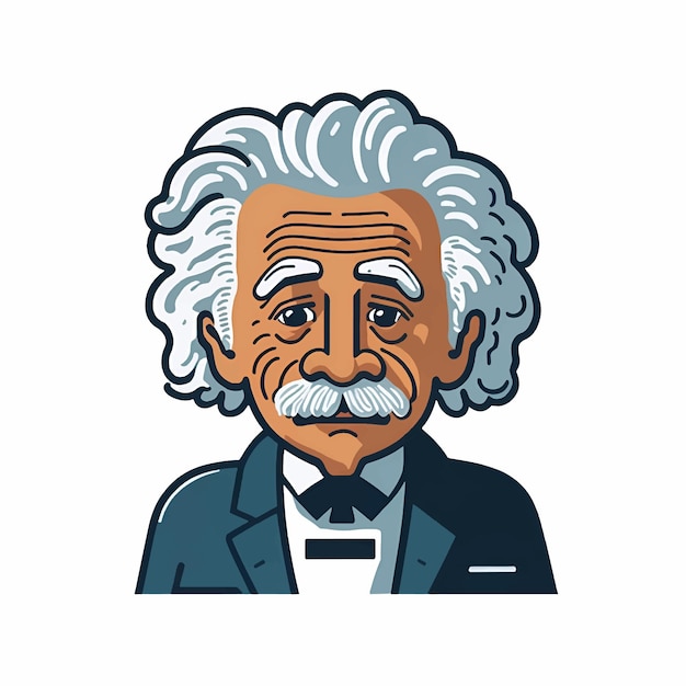 Vectorillustratie van albert einstein op witte achtergrond