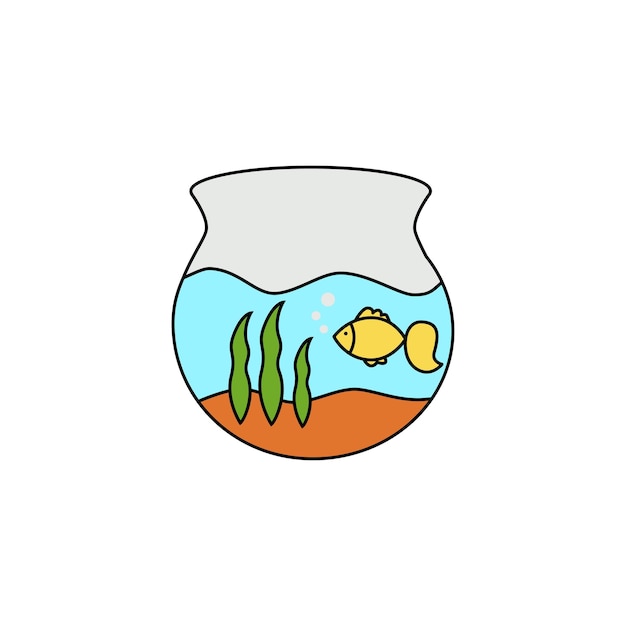 Vectorillustratie van aquarium geïsoleerd op een witte achtergrond