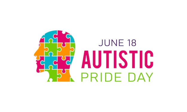 Vectorillustratie van autistische trots dag op 18 juni Autistische trots dag ontwerpelement geïsoleerd op een witte achtergrond