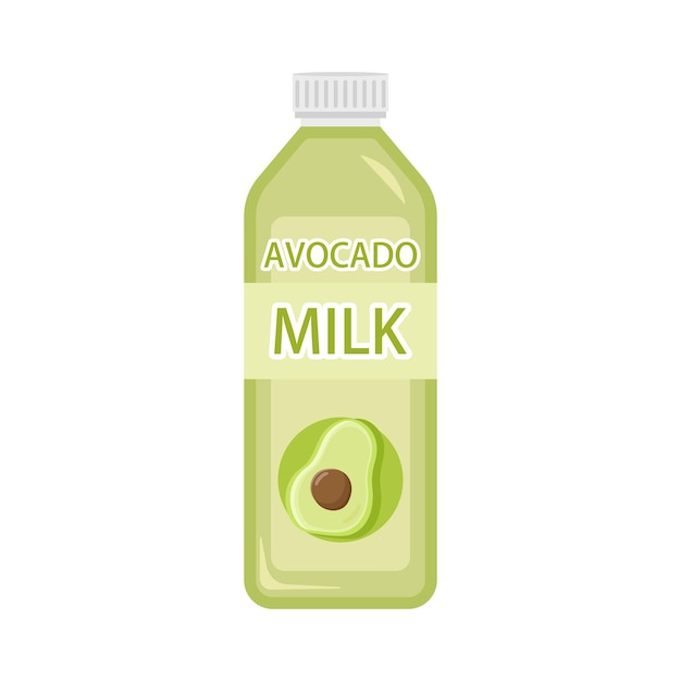 Vectorillustratie van avocademelk op witte achtergrond Avocademelk is een heerlijke drank