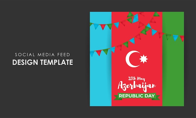 Vector vectorillustratie van azerbeidzjan republic day social media story feed mockup template