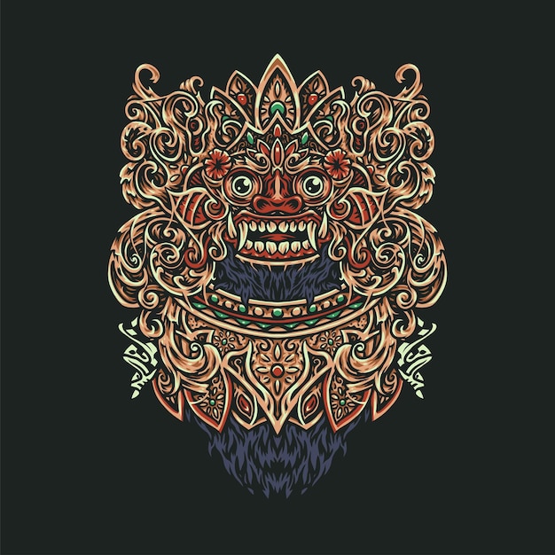 Vector vectorillustratie van barong bali