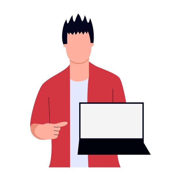 vectorillustratie van bedrijfsconceptperson die met laptop werkt