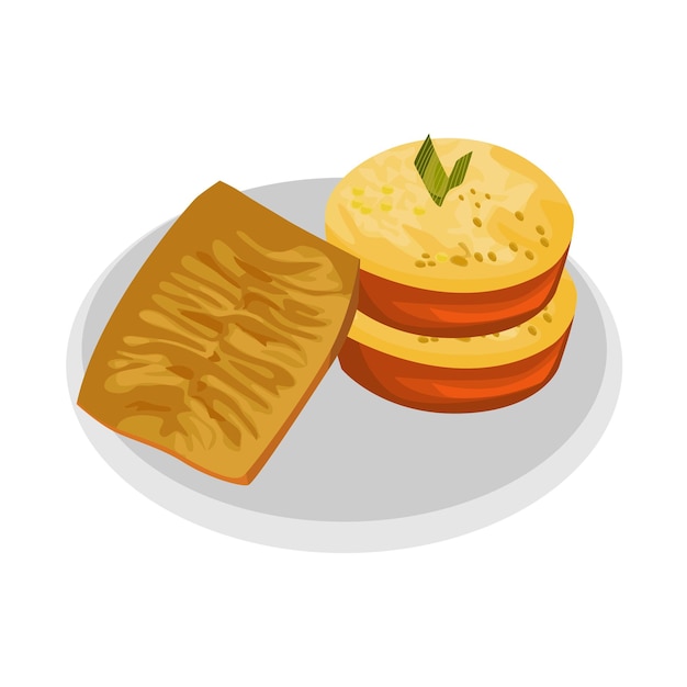 vectorillustratie van bika ambon cake