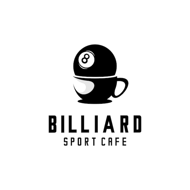 Vectorillustratie van biljartbal logo op witte achtergrond biljart café