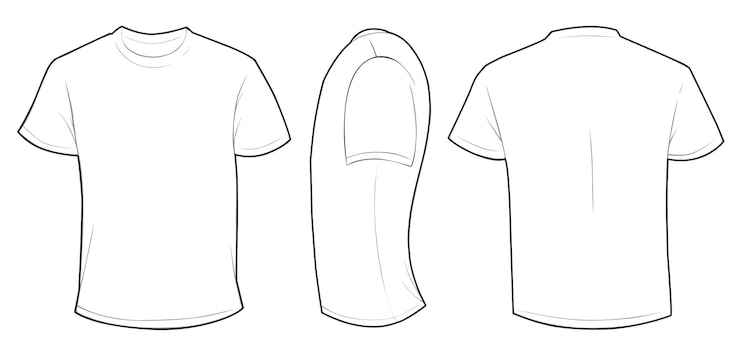 Vector vectorillustratie van blanco witte mannen t-shirt sjabloon voorzijde en achterzijde ontwerp geïsoleerd op wit