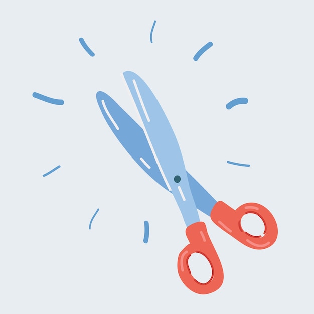 Vectorillustratie van blauwe schaar Object is geïsoleerd op witte achtergrond