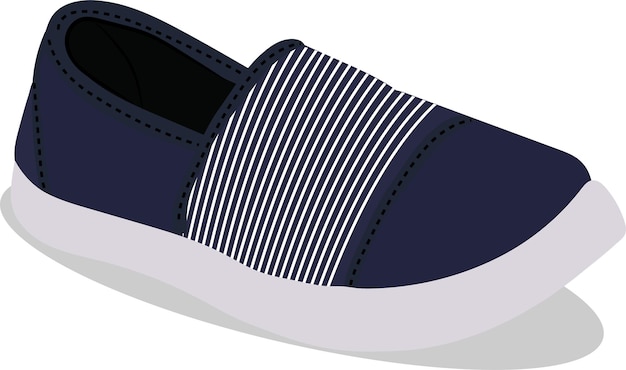 Vectorillustratie van blauwe sportschoenen met witte stroken voor dames en kinderen