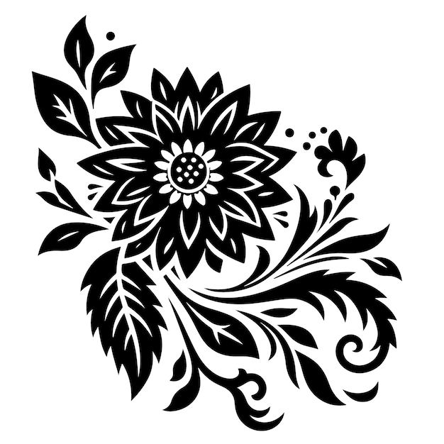 Vectorillustratie van bloemsilhouet