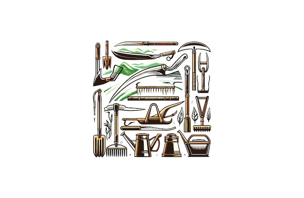 Vectorillustratie van Bolo-boerderijtools