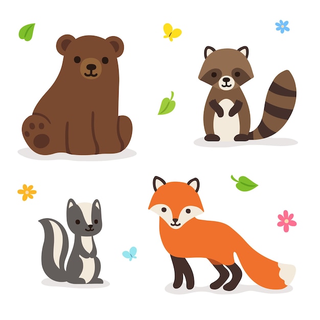 Vectorillustratie van bosdieren