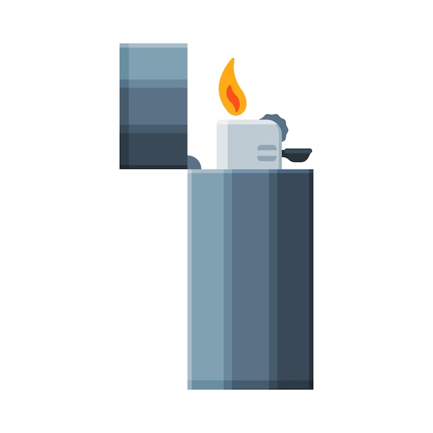 Vectorillustratie van brandontvlambare rookapparatuur met staal sigaretten aansteker