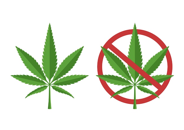 Vectorillustratie van cannabisblad.