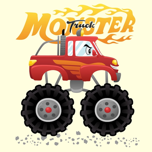 Vectorillustratie van cartoon monstertruck