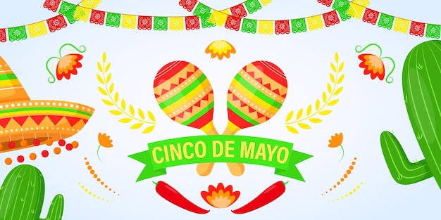 Vectorillustratie van Cinco de Mayo-begroeting