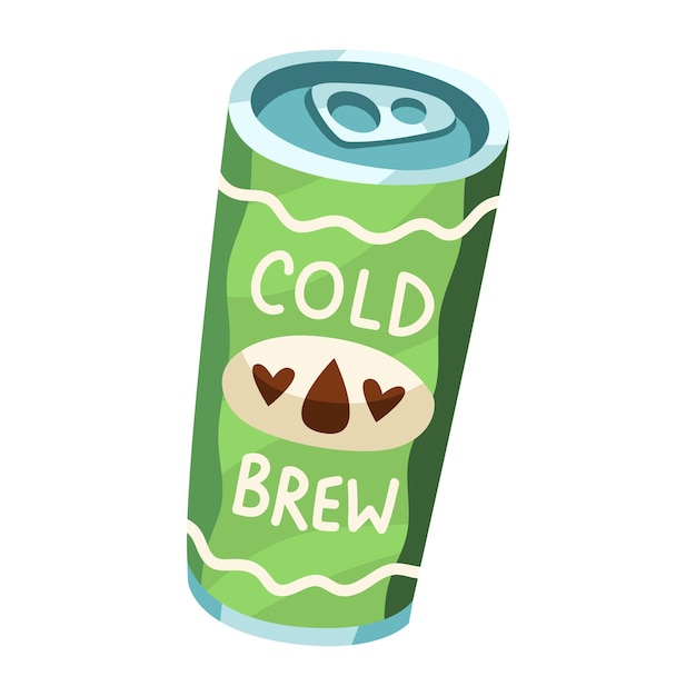 Vectorillustratie van cold brew koffie in blikje