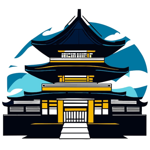 Vector vectorillustratie van culturele traditionele gebouwen in china