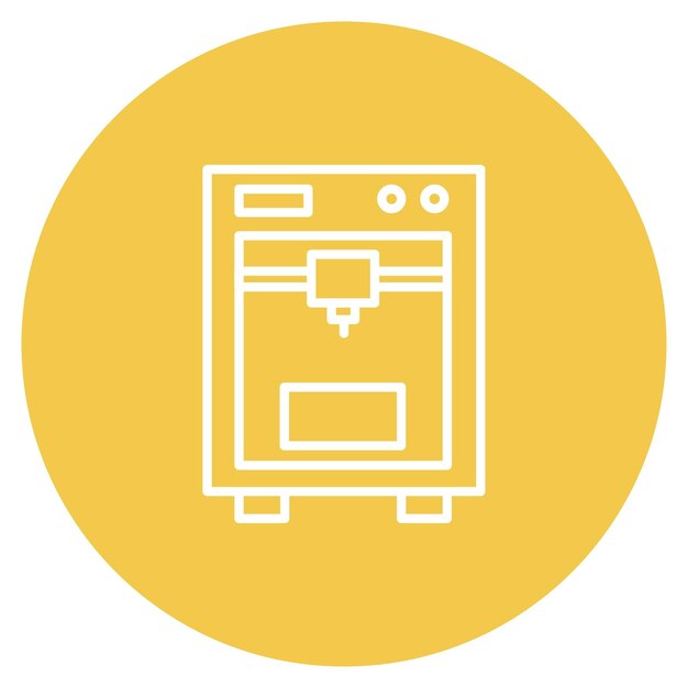Vectorillustratie van de 3D-printer