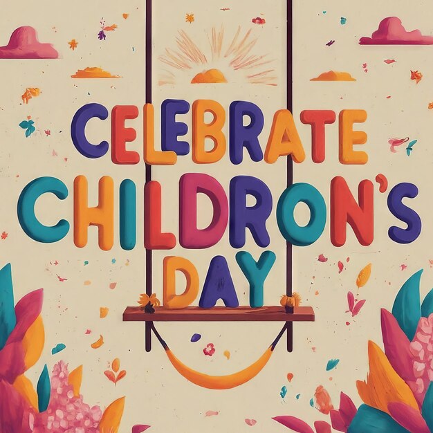 Vector vectorillustratie van de achtergrond van happy children's day