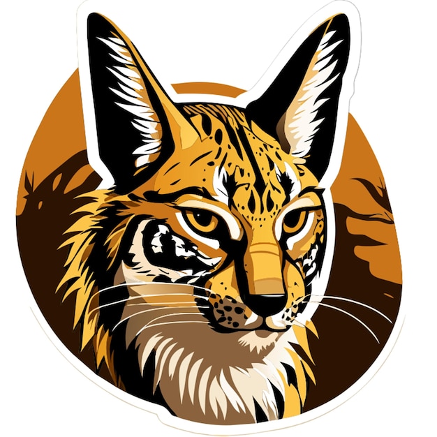 Vectorillustratie van de balkan lynx sticker