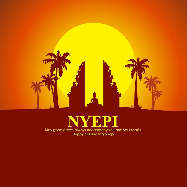 Vectorillustratie van de banner van Hari Raya Nyepi