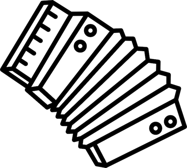Vectorillustratie van de contouren van de accordeon