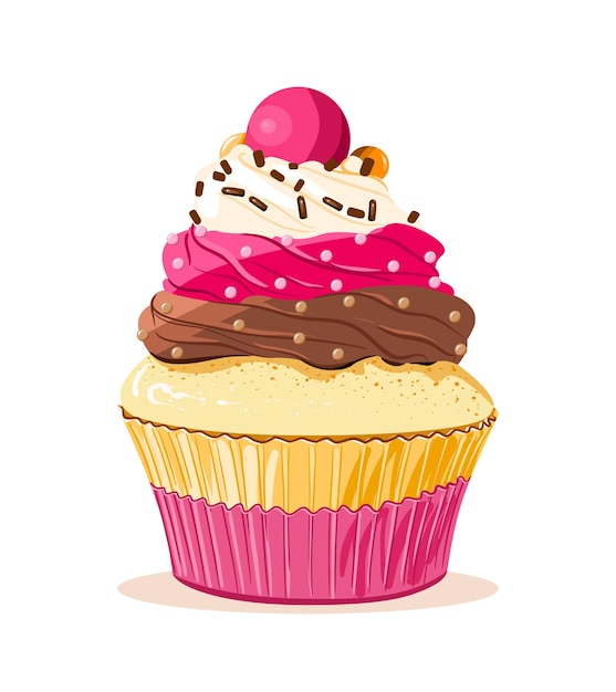 Vector vectorillustratie van de cupcake