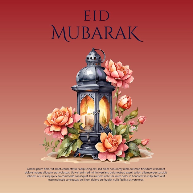 Vector vectorillustratie van de eid mubarak-groetkaart