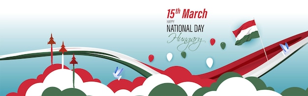 Vectorillustratie van de gelukkige nationale feestdag van Hongarije