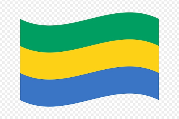 Vectorillustratie van de golvende vlag van Gabon op een transparante achtergrond