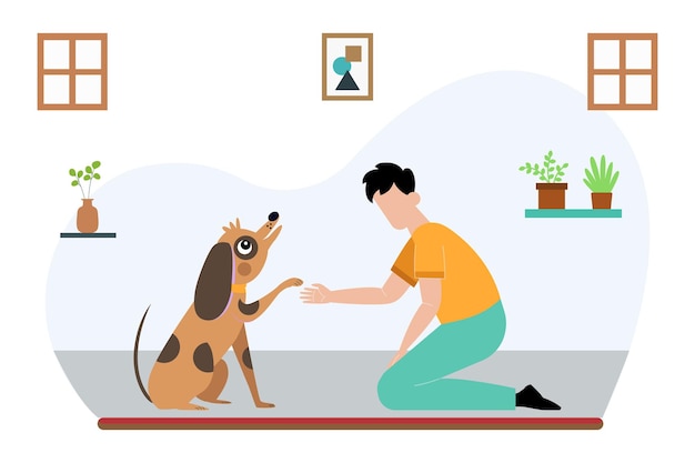 Vectorillustratie van de handdruk van een huisdier
