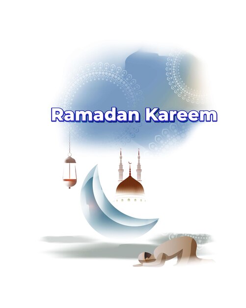 Vectorillustratie van de heilige islamitische maand Ramadan Kareem-groet