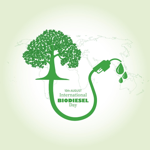 Vectorillustratie van de internationale dag van de biodiesel die wordt waargenomen op 10 augustus