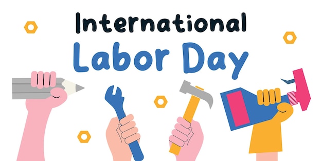 Vectorillustratie van de Internationale Dag van de Gelukkige Arbeiders