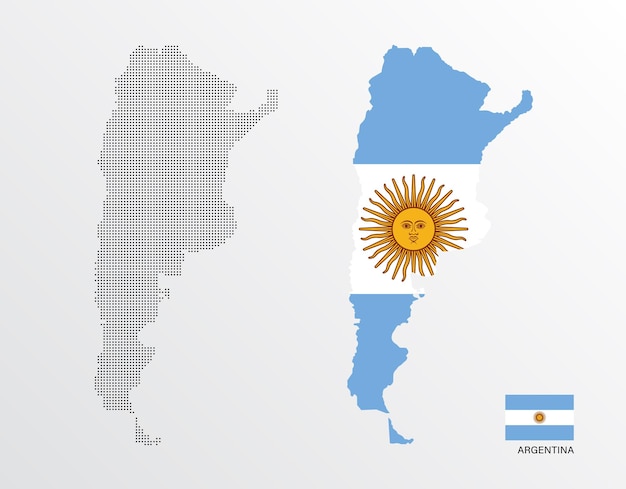 Vectorillustratie van de kaart van Argentinië met vlag