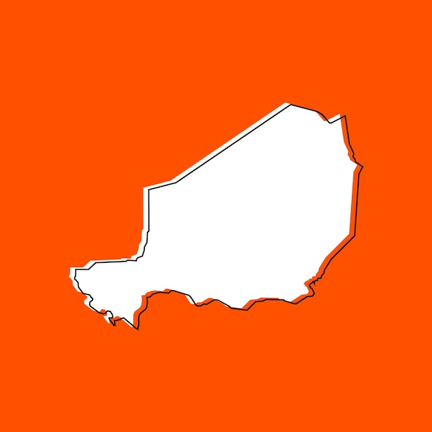 Vectorillustratie van de kaart van niger op oranje achtergrond