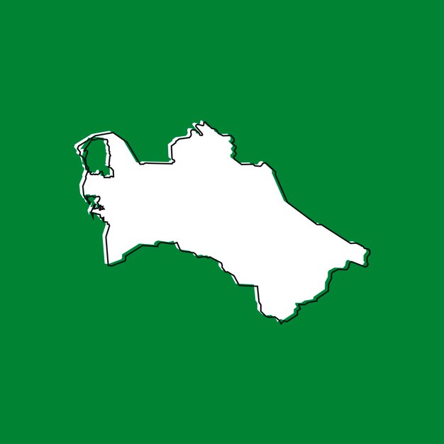 Vectorillustratie van de kaart van Turkmenistan op groene achtergrond
