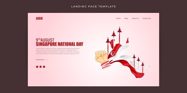 Vectorillustratie van de Nationale Dag van Singapore Website landing page banner mockup Template