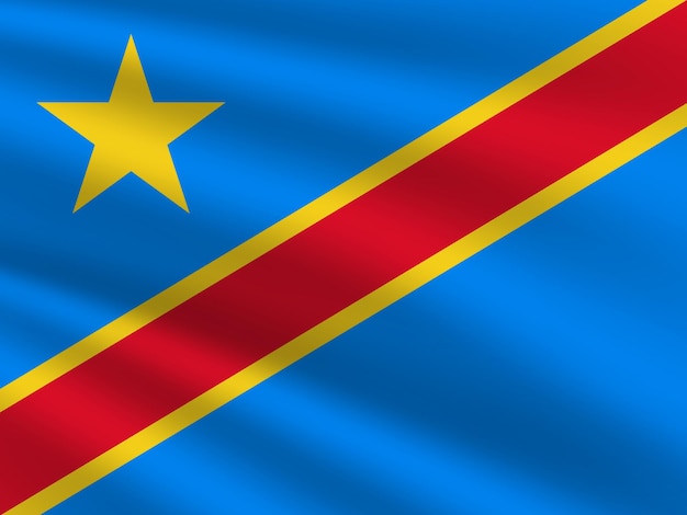 Vectorillustratie van de nationale vlag van de Democratische Republiek Congo