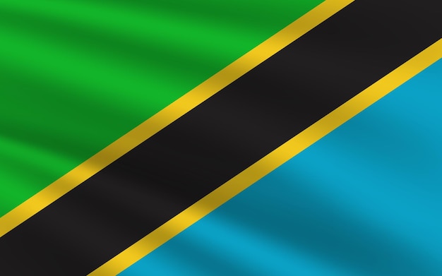 Vectorillustratie van de nationale vlag van Tanzania