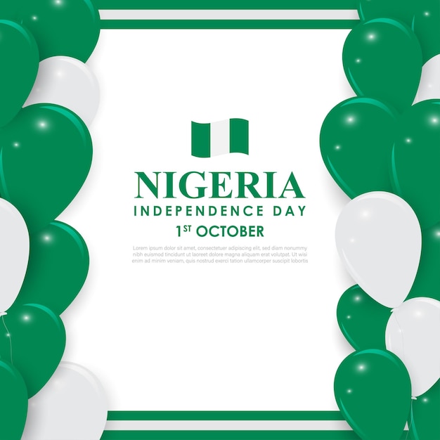 Vectorillustratie van de Nigeria Independence Day-feedsjabloon voor sociale media