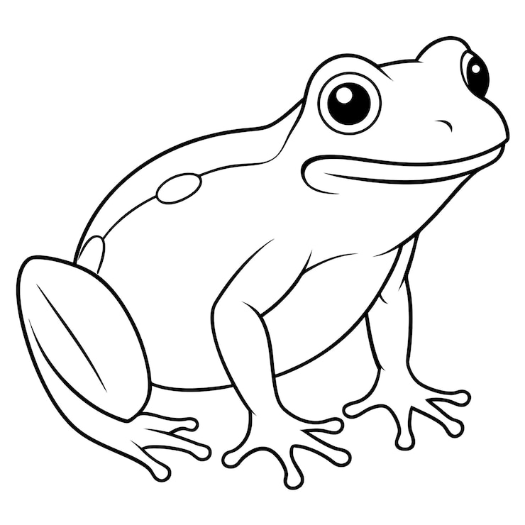 Vector vectorillustratie van de omtrek van de kikker