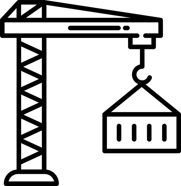 Vectorillustratie van de omtrek van de kraan