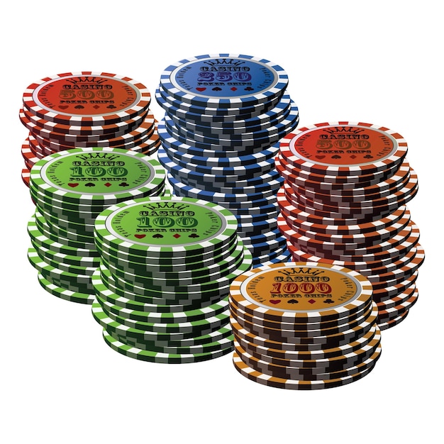 Vectorillustratie van de set pokerchips