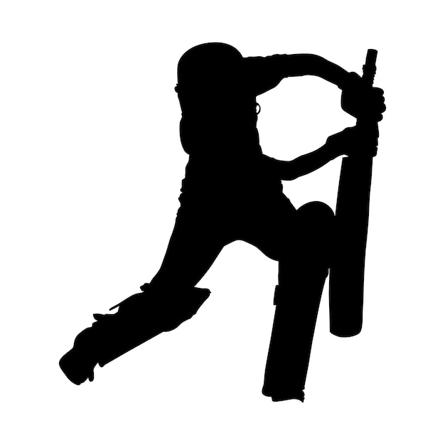 Vector vectorillustratie van de silhouet van een cricketspeler