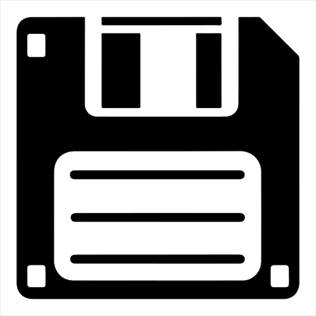 Vectorillustratie van de silhouetten van de floppy disk-iconen